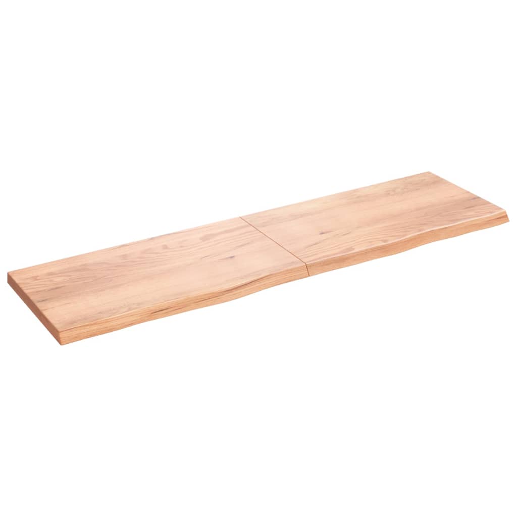 vidaXL Encimera baño madera maciza tratada marrón claro 220x60x(2-6)cm