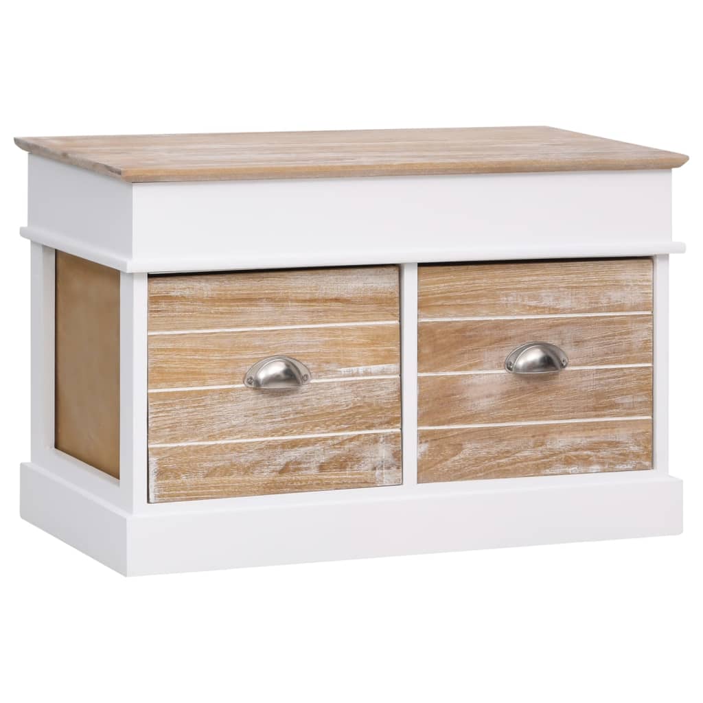 vidaXL Banco de recibidor de madera de Paulownia 70x35x45 cm