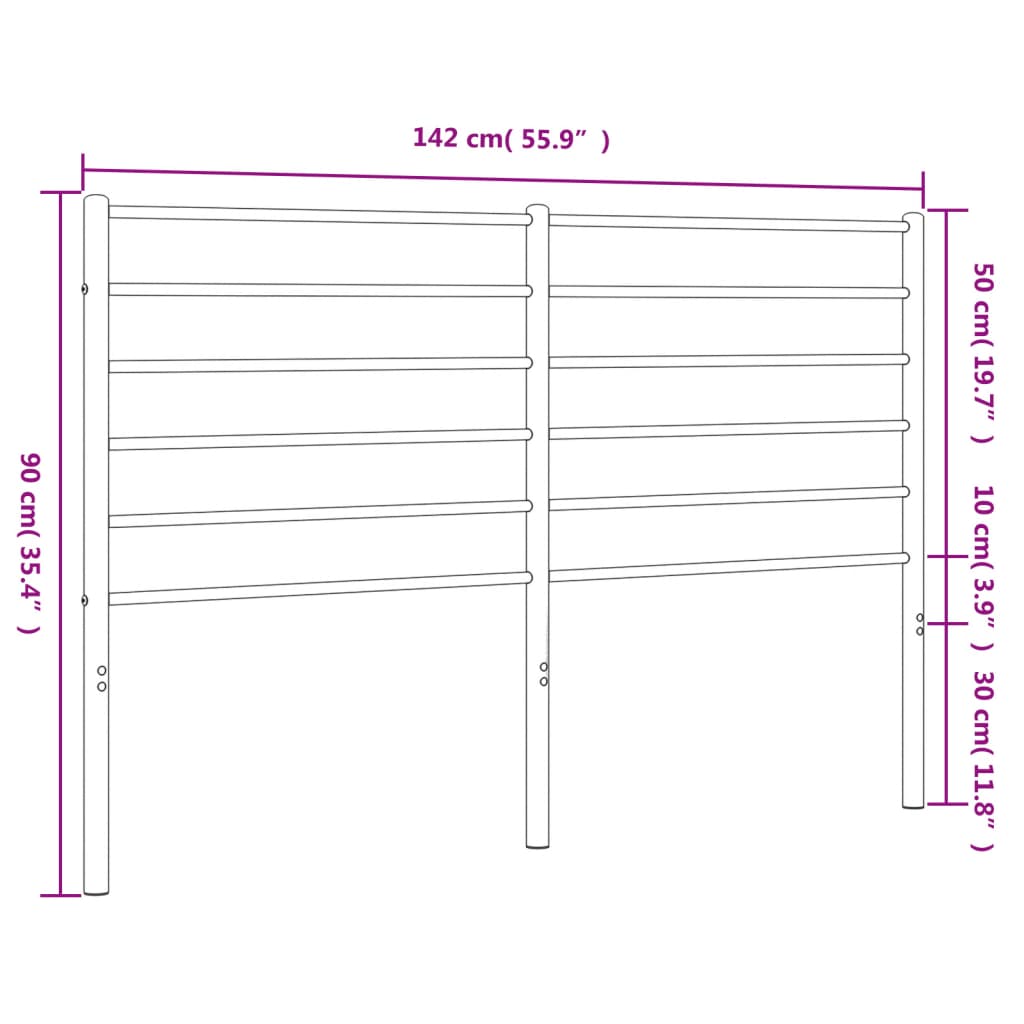 vidaXL Cabecero de metal blanco 135 cm