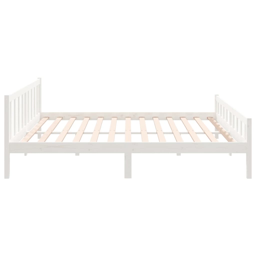 vidaXL Estructura de cama de madera maciza blanca 160x200 cm