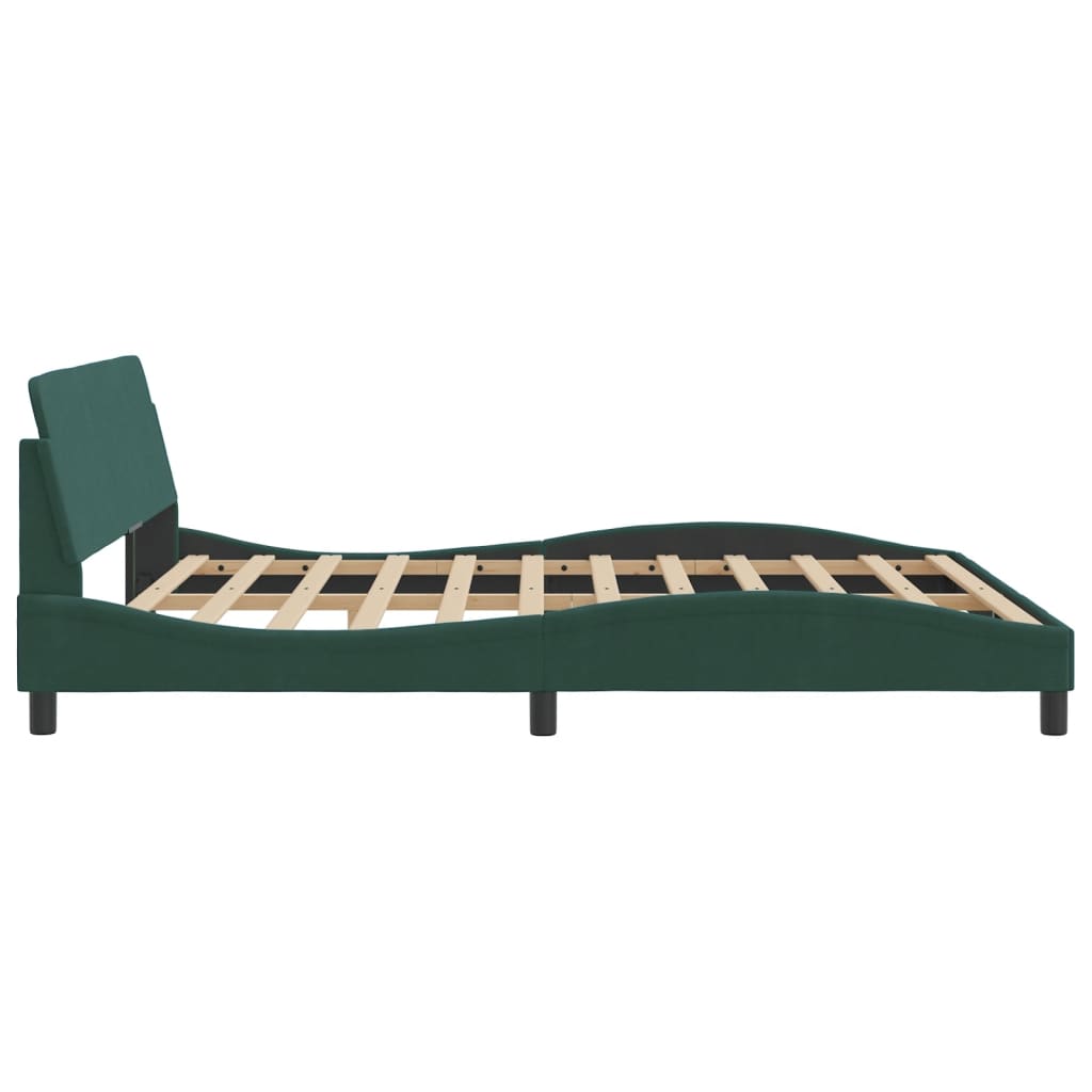 vidaXL Estructura cama con cabecero terciopelo verde oscuro 180x200 cm