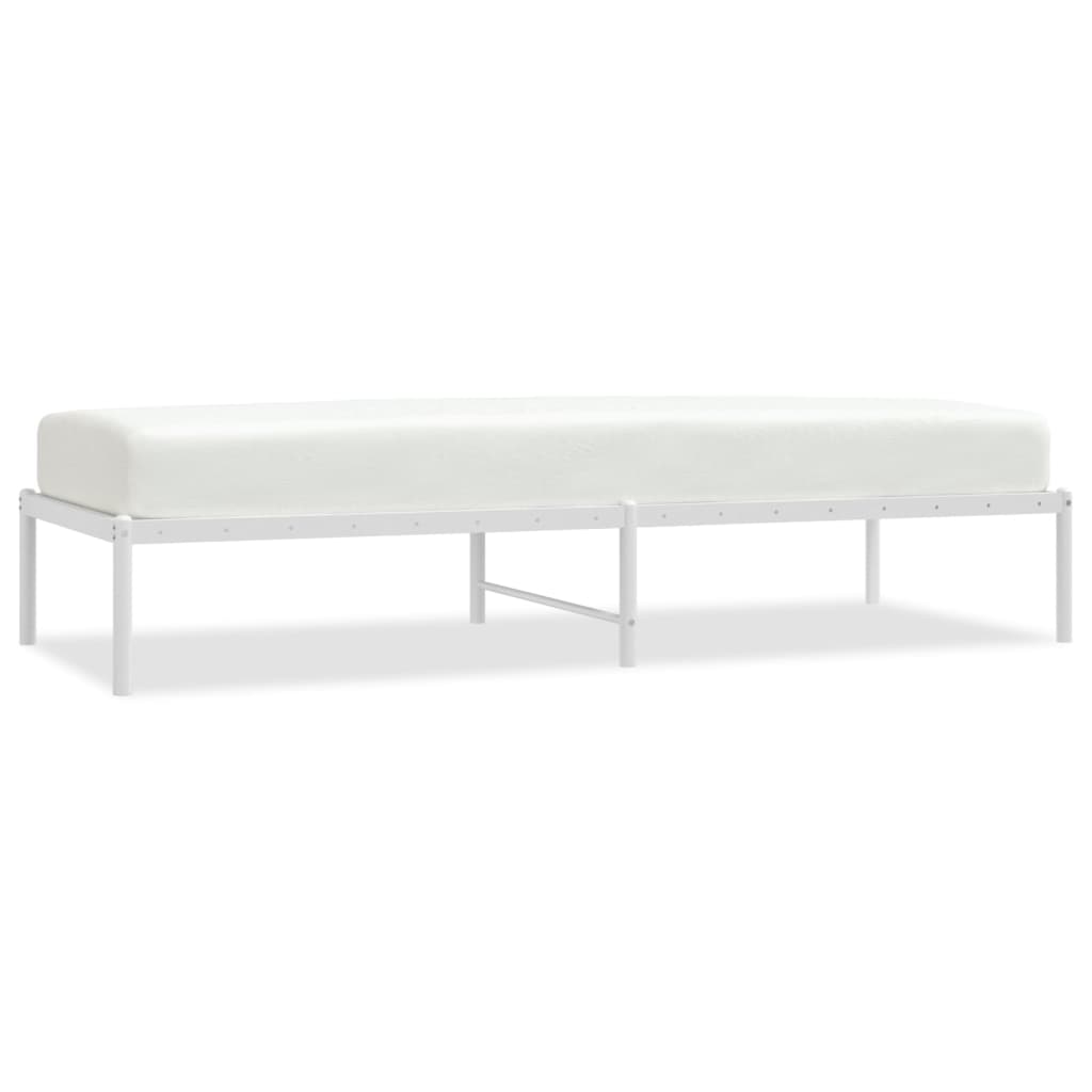 vidaXL Estructura de cama sin colchón metal blanco 75x190 cm