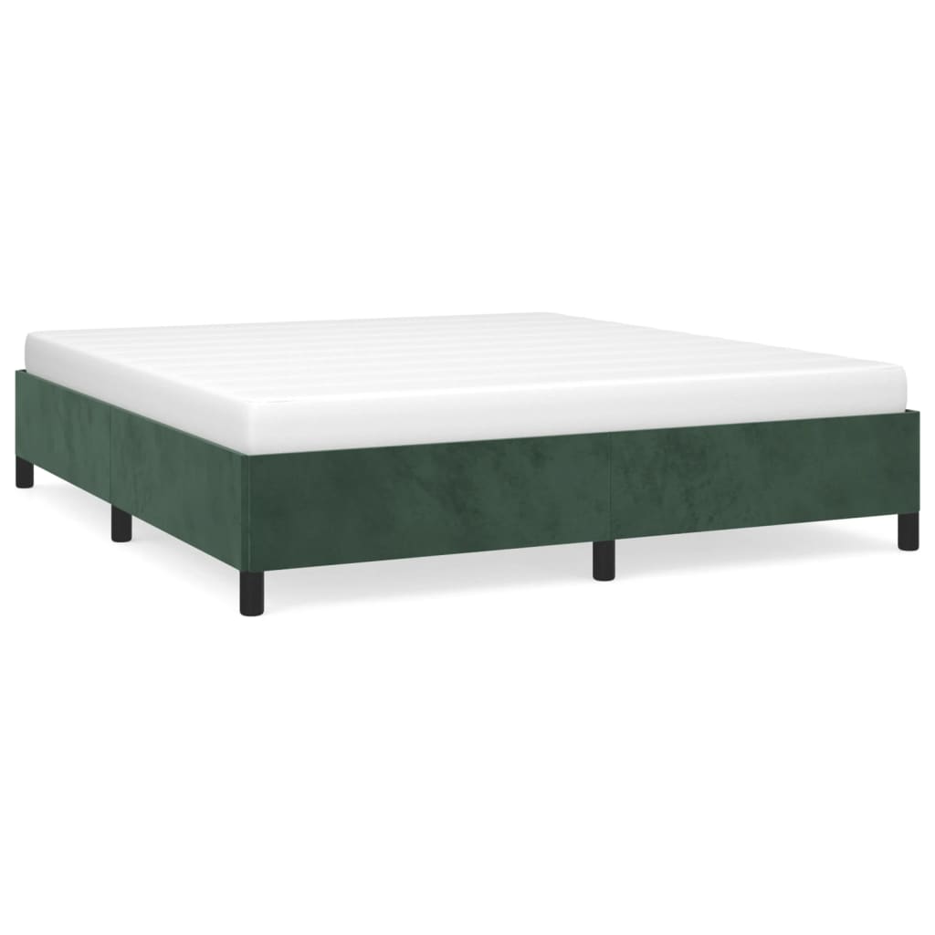 vidaXL Estructura cama sin colchón terciopelo verde oscuro 160x200 cm