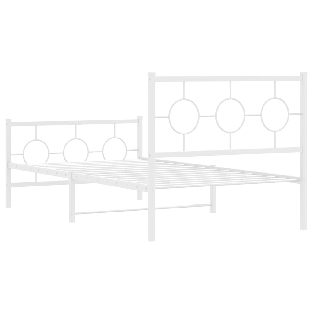 vidaXL Estructura cama sin colchón con estribo metal blanco 100x200 cm