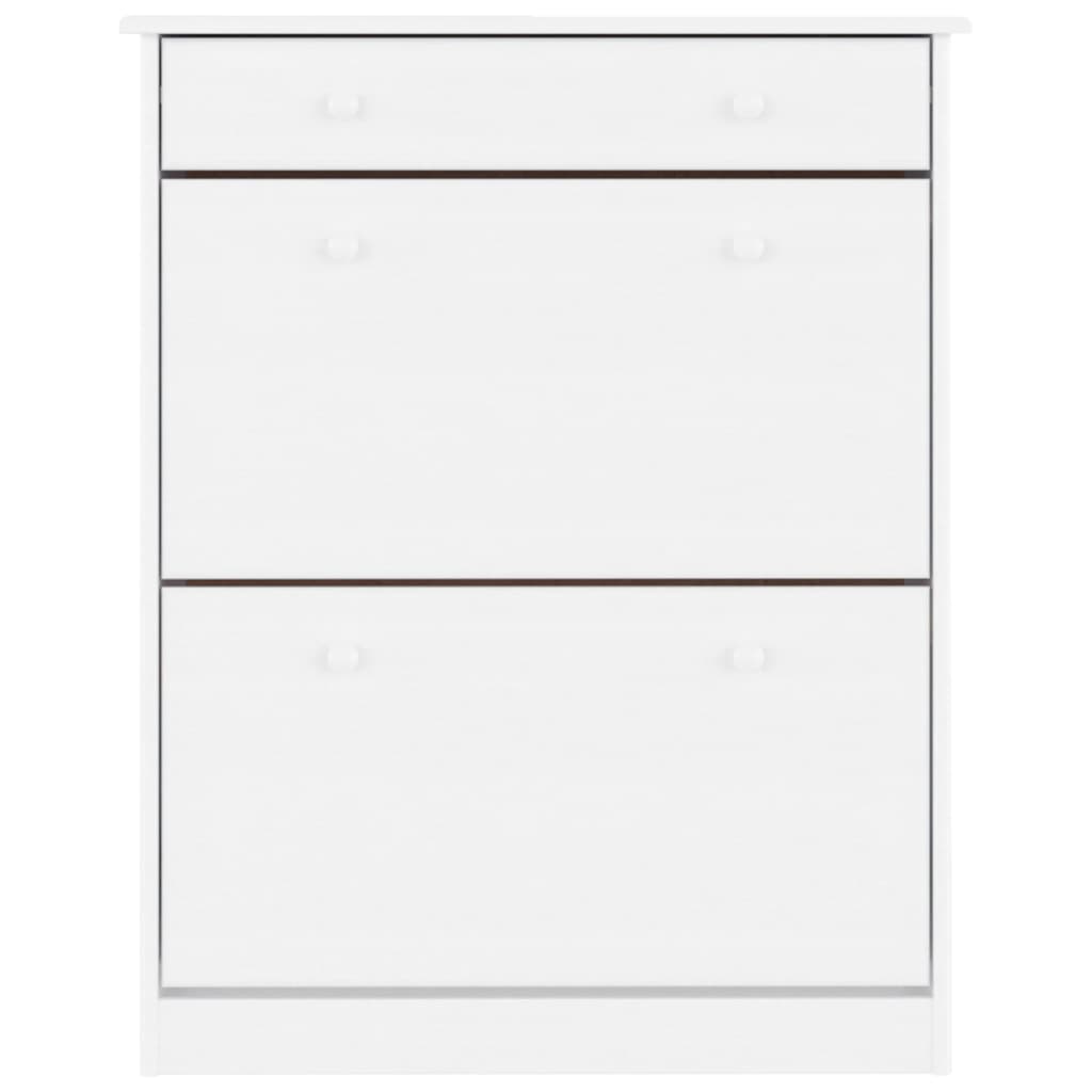 vidaXL Mueble zapatero ALTA madera maciza de pino blanco 77x35x96 cm