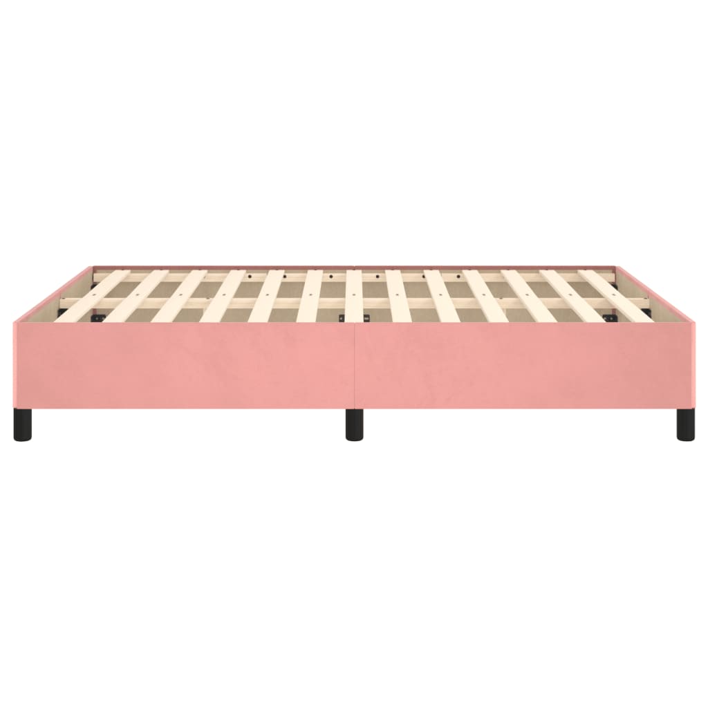 vidaXL Estructura de cama de terciopelo rosa 140x200 cm