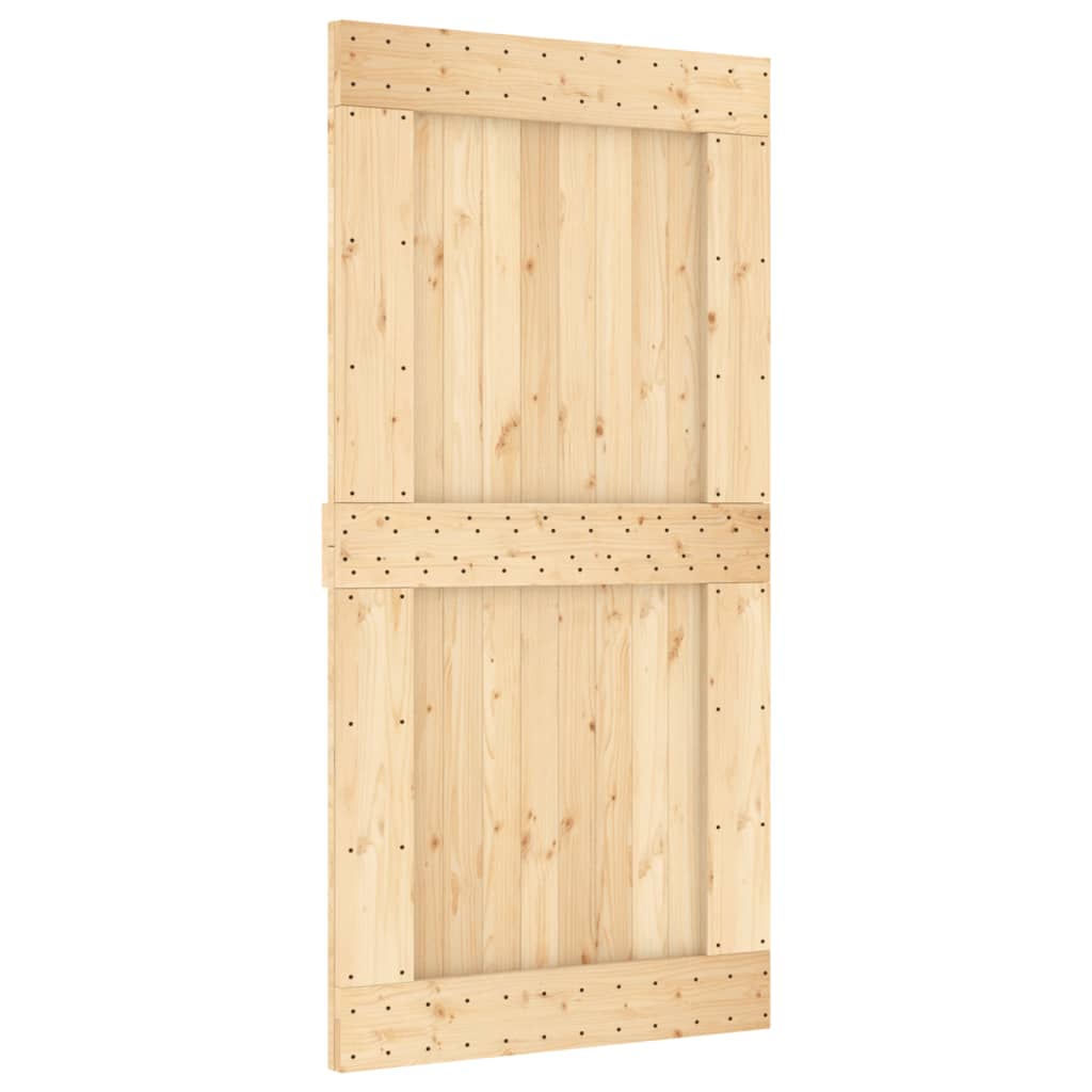 vidaXL Puerta corredera con herrajes madera maciza de pino 100x210 cm