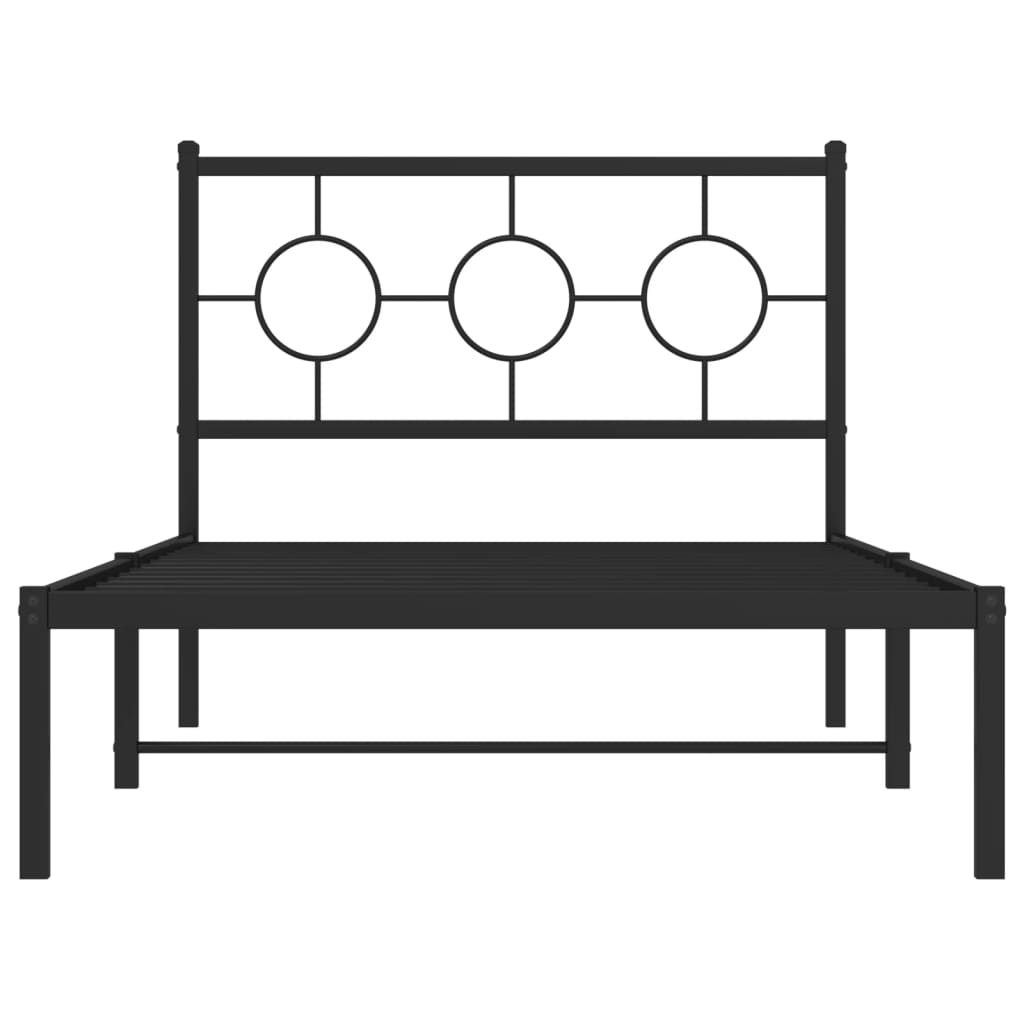 vidaXL Estructura cama sin colchón con cabecero metal negro 100x200 cm