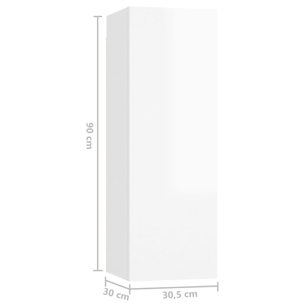 vidaXL Set de muebles de salón 10 pzas madera ingeniería blanco brillo