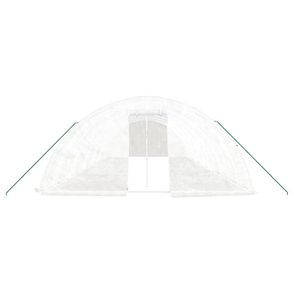 vidaXL Invernadero con estructura de acero blanco 60 m² 12x5x2,3 m