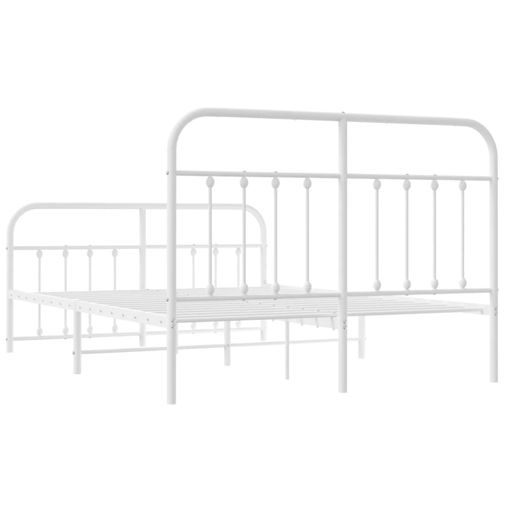 vidaXL Estructura cama sin colchón con estribo metal blanco 135x190 cm