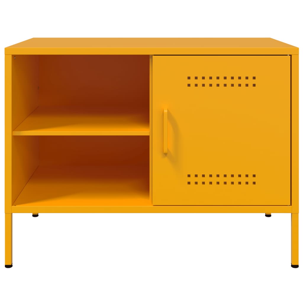 vidaXL Mueble de TV de acero amarillo mostaza 68x39x50,5 cm