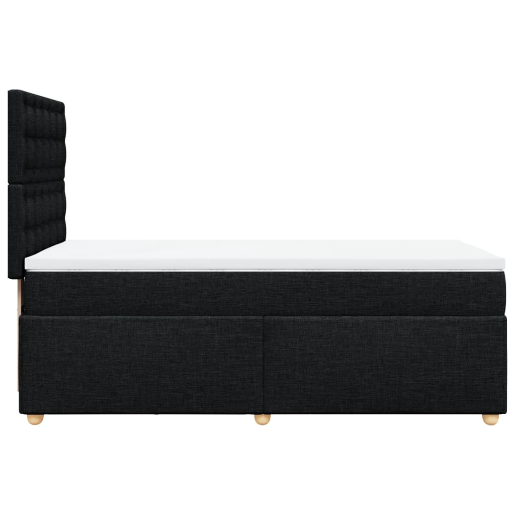 vidaXL Cama box spring con colchón tela negro 100x200 cm