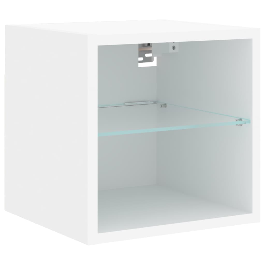 vidaXL Mueble de TV de pared con luces LED blanco 30x28,5x30 cm