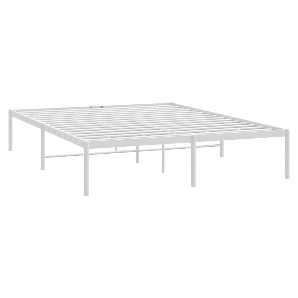 vidaXL Estructura de cama sin colchón metal blanco 160x200 cm