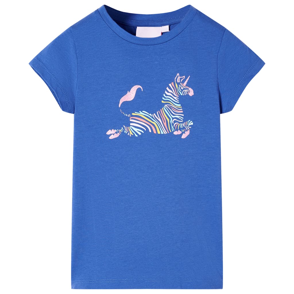 Camiseta infantil azul cobalto 128