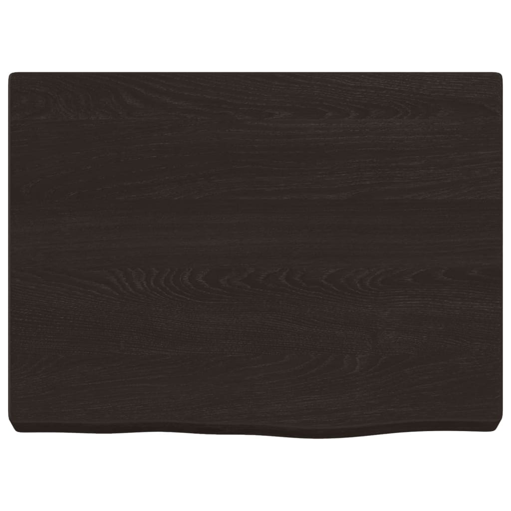 vidaXL Encimera baño madera maciza tratada marrón oscuro 40x30x(2-4)cm