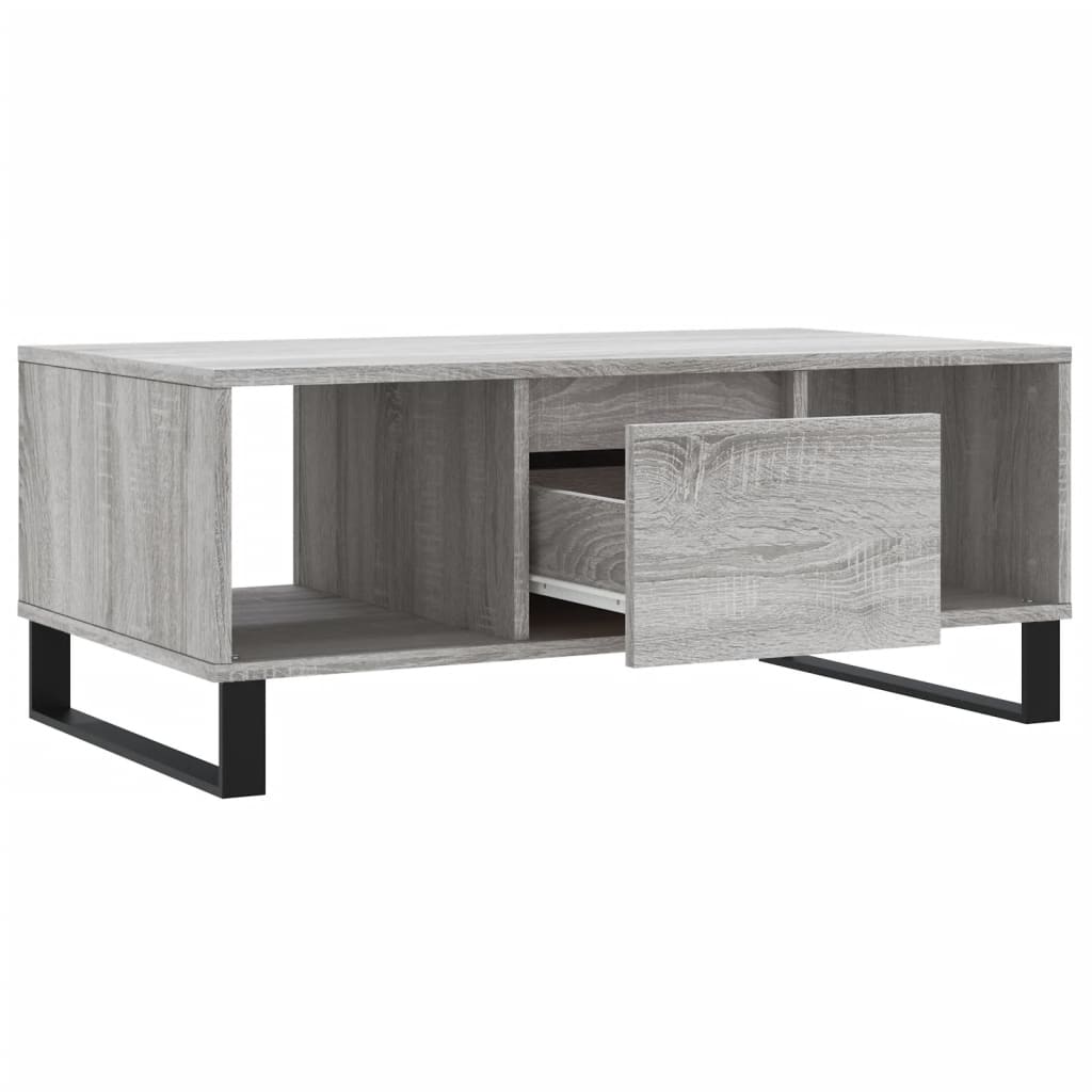 vidaXL Mesa de centro madera contrachapada gris Sonoma 90x50x36,5 cm