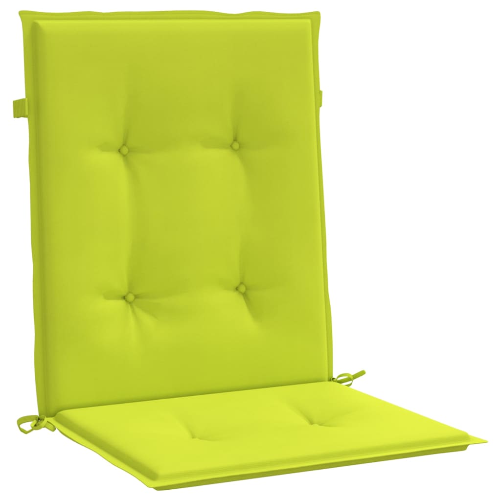vidaXL Cojín silla jardín respaldo bajo 2 uds tela Oxford verde claro