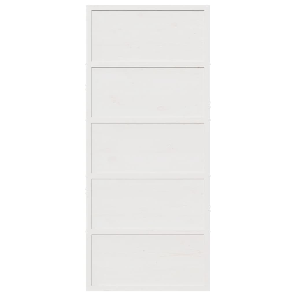 vidaXL Puerta de granero madera maciza pino blanca 90x208 cm