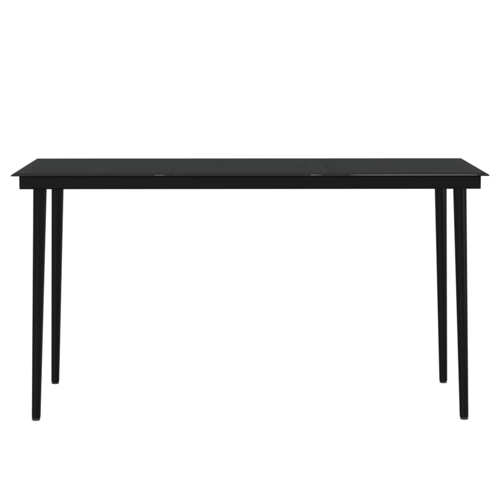 vidaXL Juego de comedor de jardín 5 piezas con cojines negro