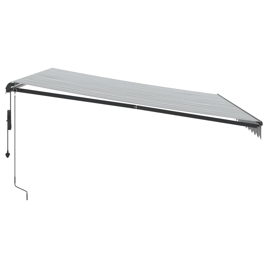 vidaXL Toldo retráctil automático gris antracita y blanco 450x350 cm