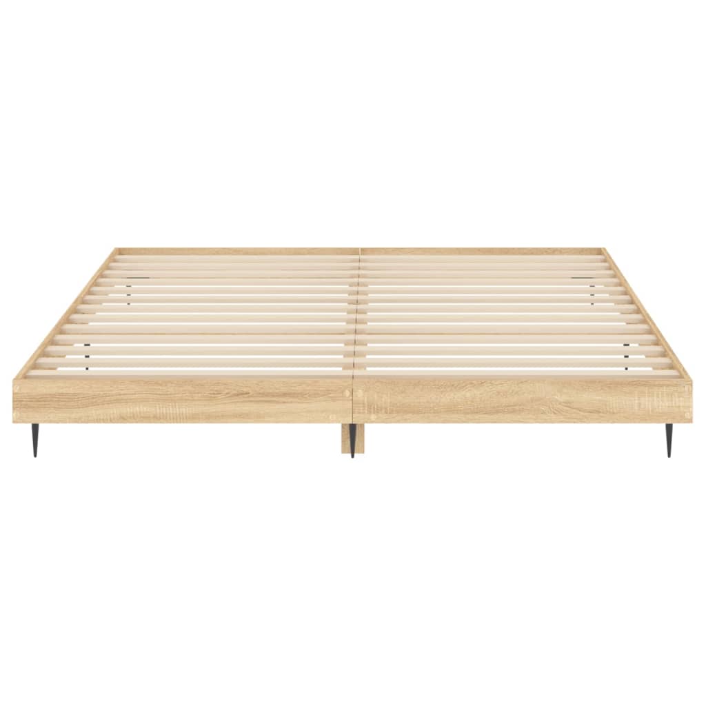 vidaXL Estructura de cama madera de ingeniería roble Sonoma 200x200 cm