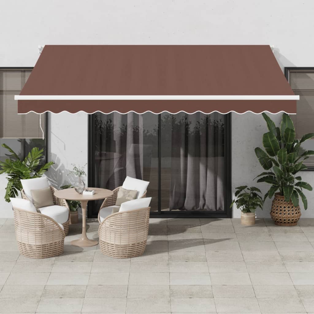 vidaXL Toldo retráctil automático marrón 400x300 cm