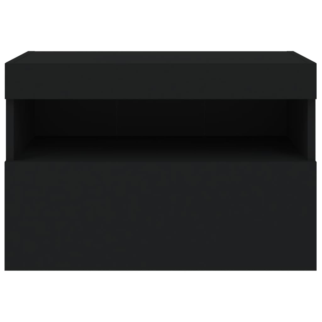 vidaXL Mueble de TV de pared con luces LED negro 60x30x40 cm