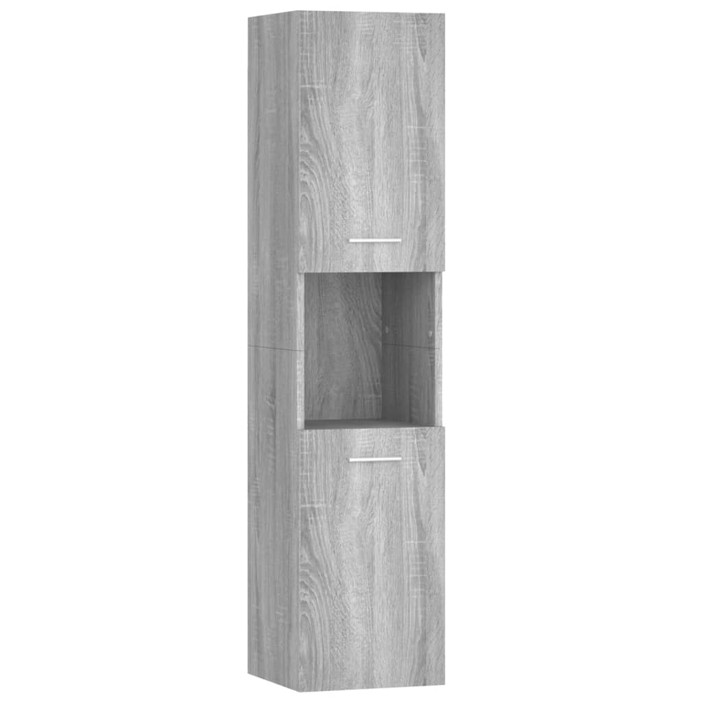 vidaXL Armario de baño madera contrachapada gris Sonoma 30x30x130 cm