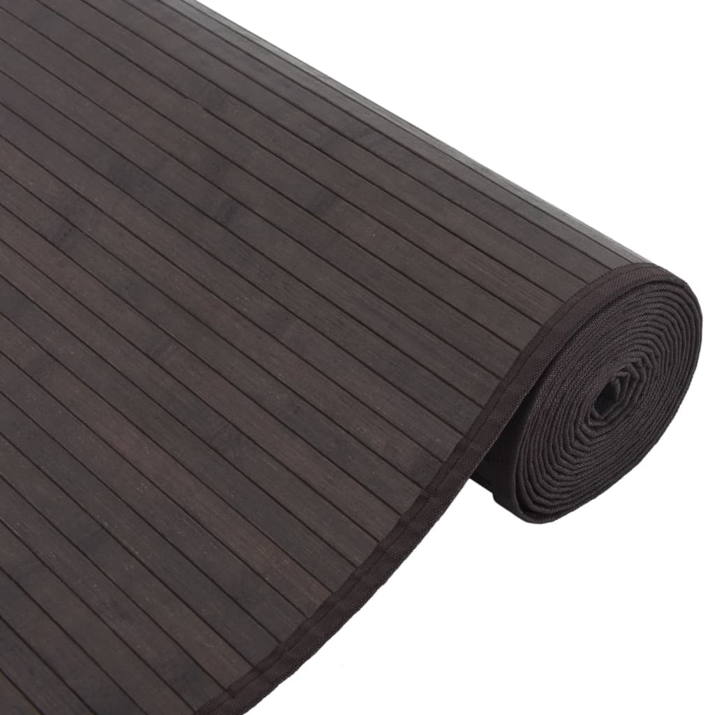 vidaXL Alfombra rectangular bambú marrón oscuro 80x100 cm