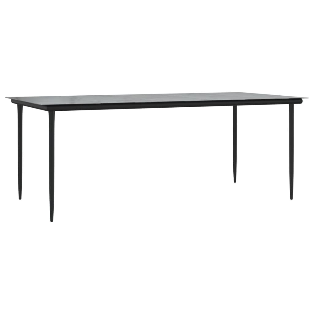 vidaXL Set comedor jardín 7 pzas y cojines acero ratán sintético negro