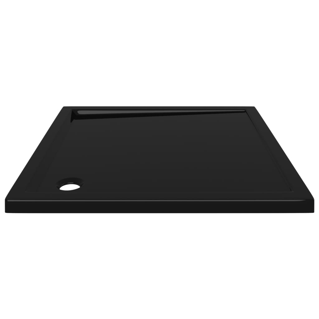 vidaXL Plato de ducha cuadrado de ABS negro 90x90 cm