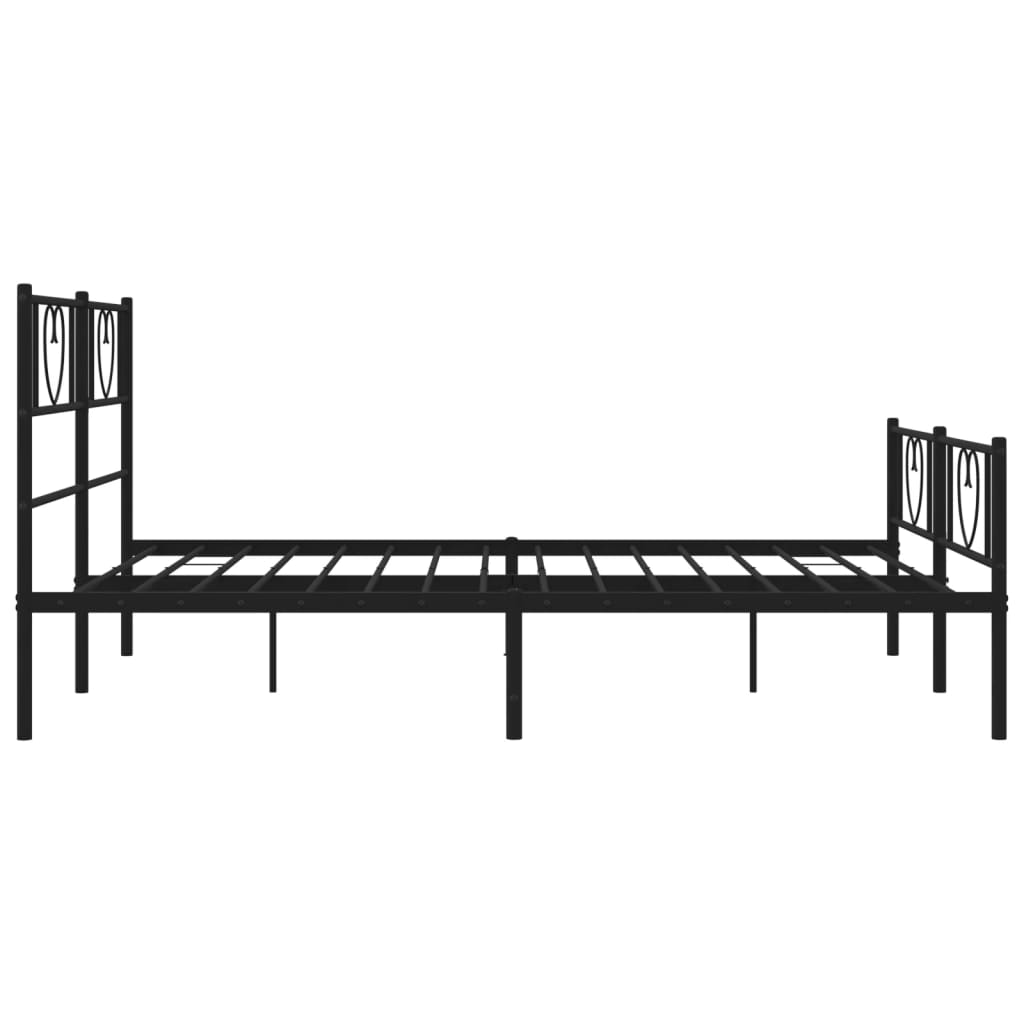 vidaXL Estructura cama sin colchón con estribo metal negro 120x200 cm