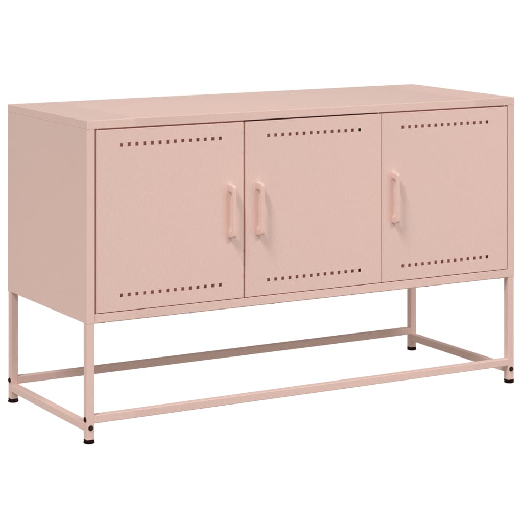 vidaXL Mueble para TV de acero rosa 100,5x39x60,5 cm