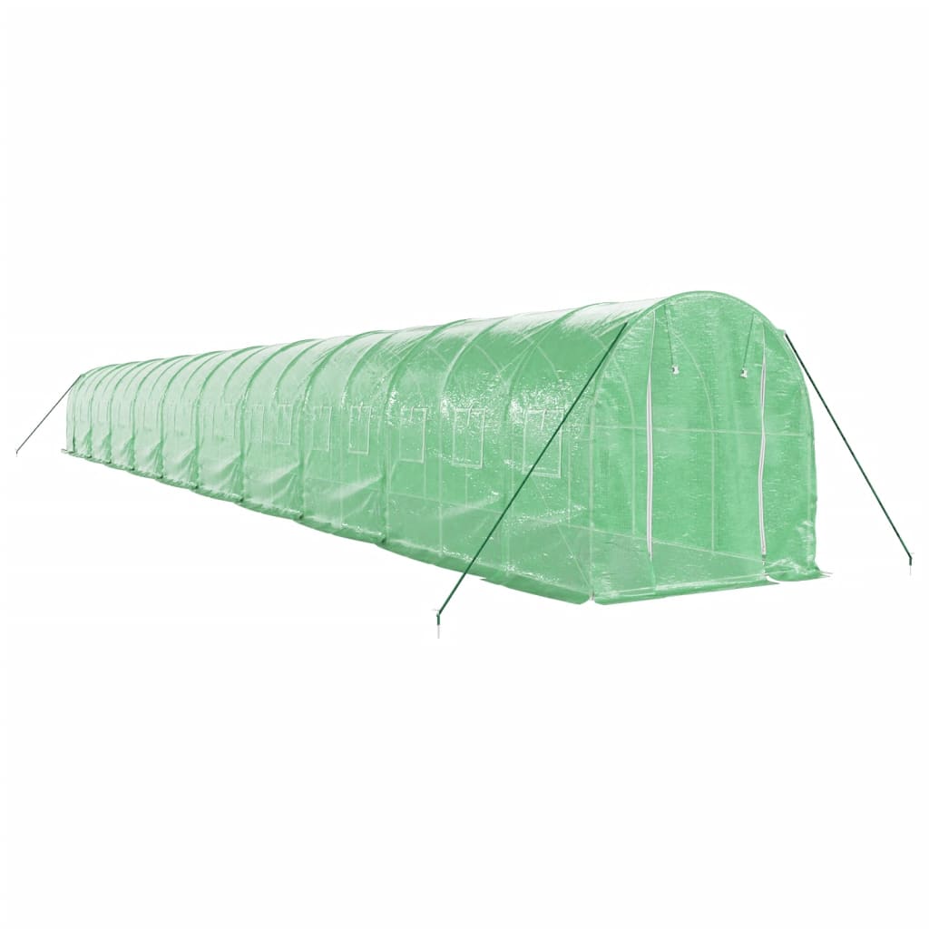 vidaXL Invernadero con estructura de acero verde 40 m² 20x2x2 m