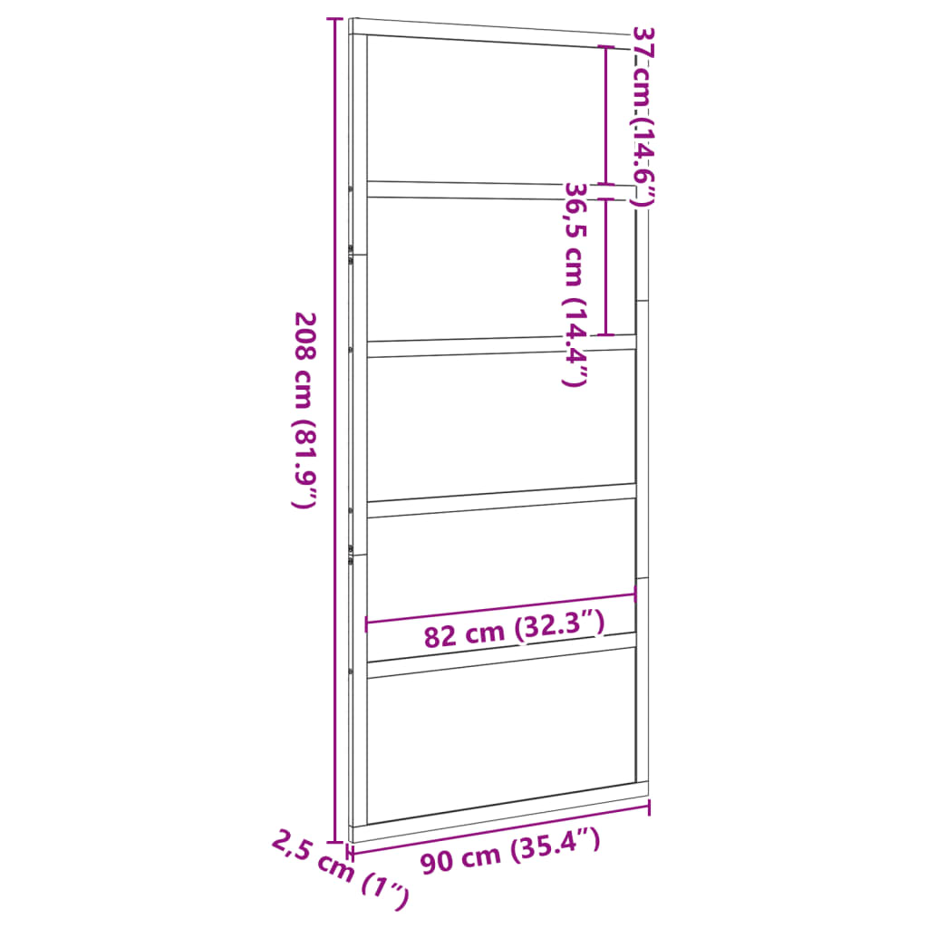 vidaXL Puerta de granero madera maciza pino blanca 90x208 cm