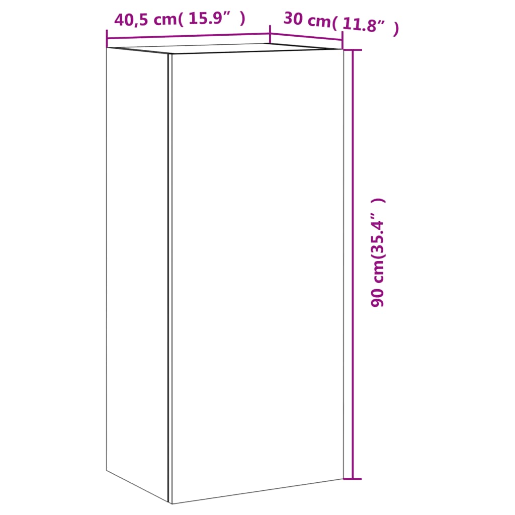 vidaXL Mueble de TV de pared madera ingeniería blanco 40,5x30x90 cm