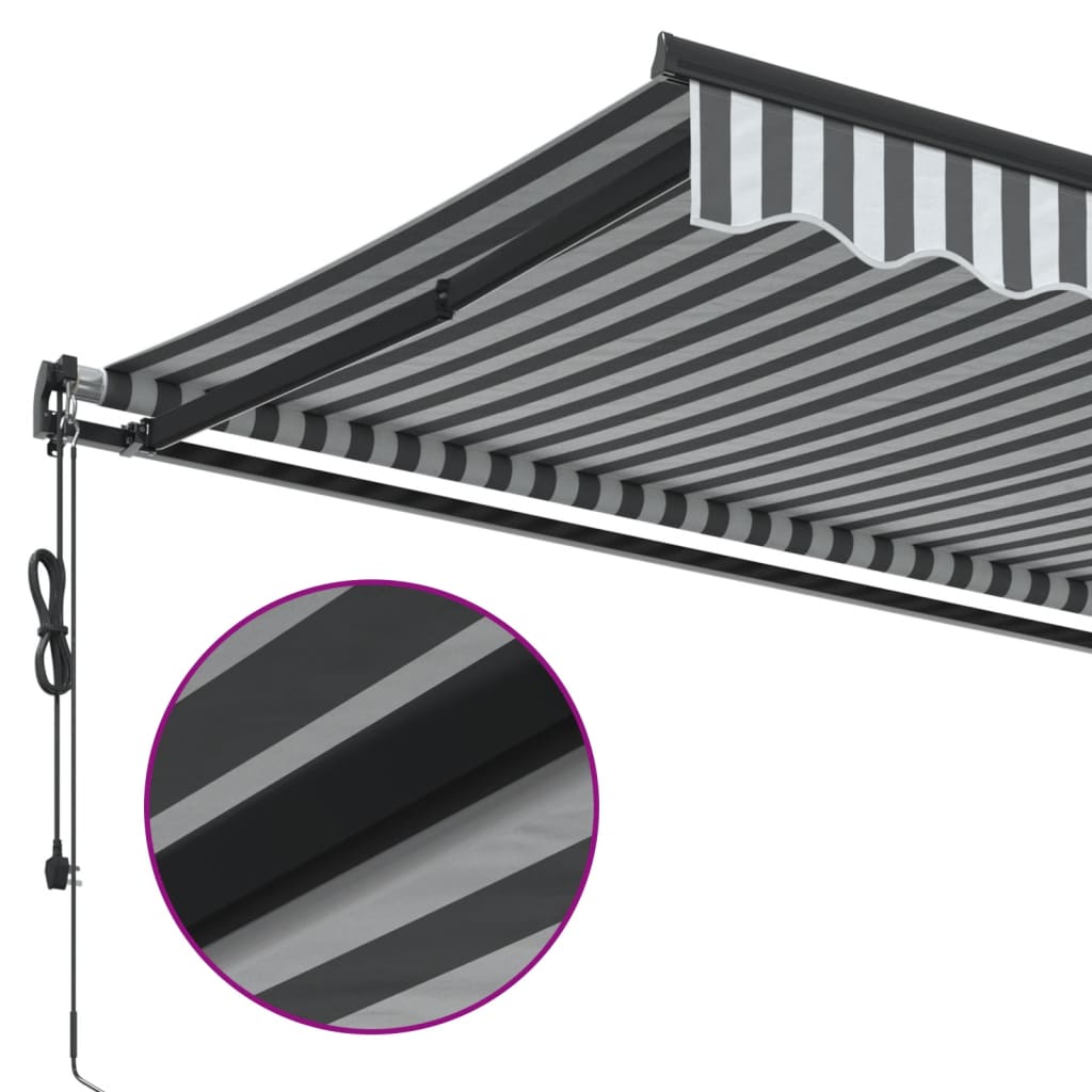 vidaXL Toldo retráctil automático gris antracita y blanco 450x350 cm