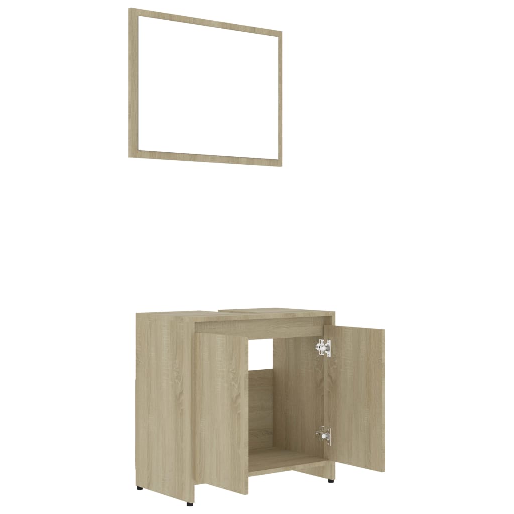 vidaXL Juego de muebles de baño 4 pzas madera ingeniería roble Sonoma