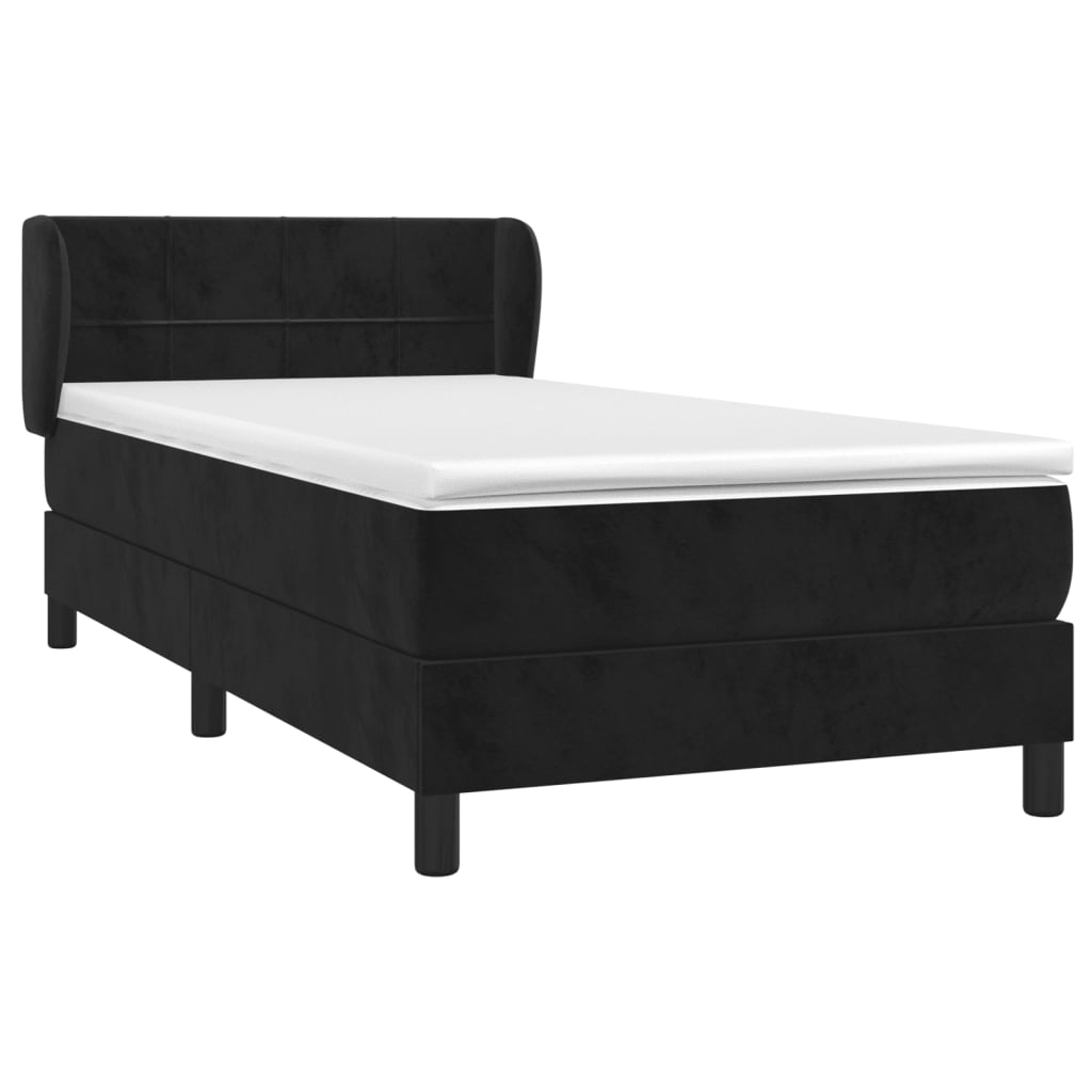 vidaXL Cama box spring con colchón terciopelo negro 100x200 cm