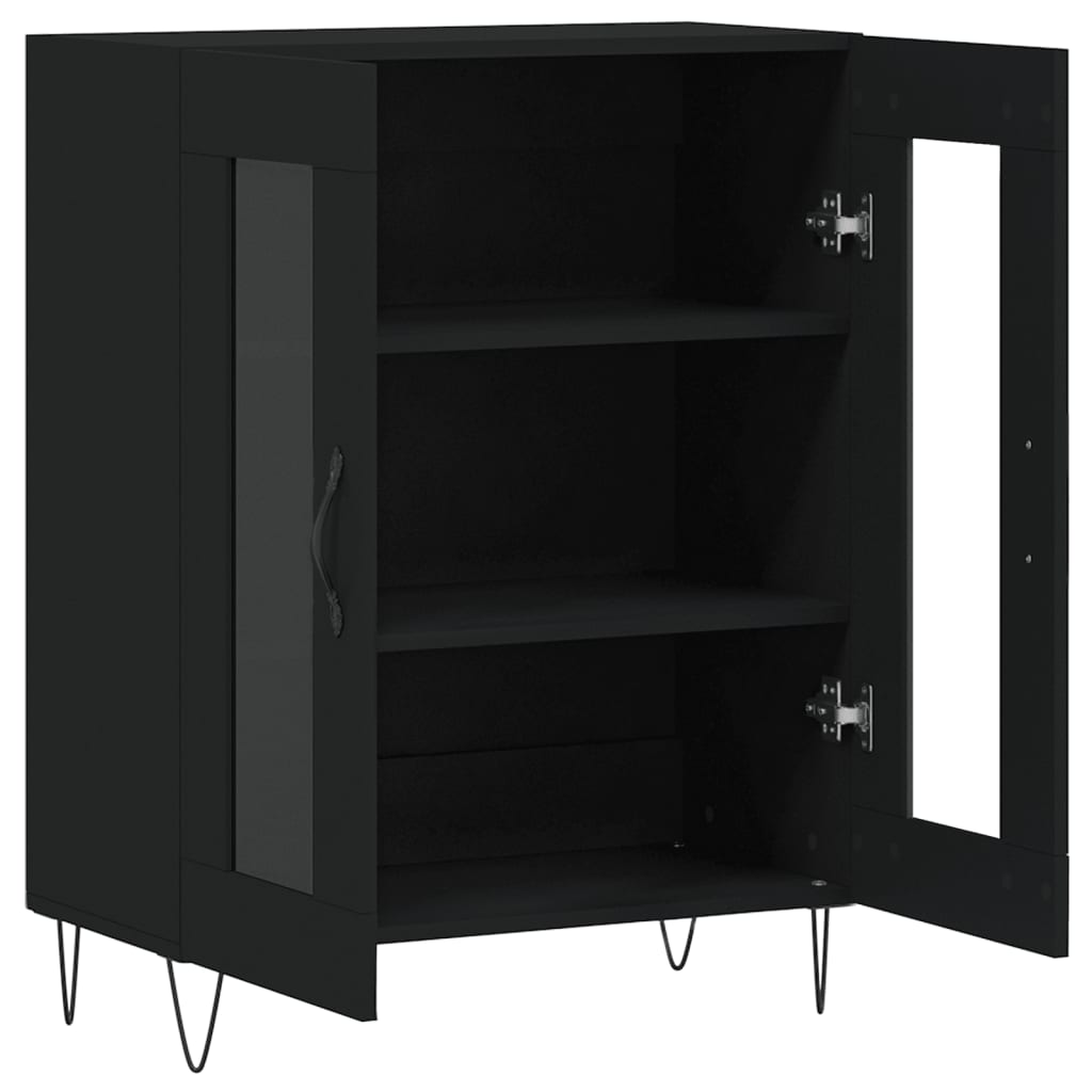 vidaXL Aparador de madera de ingeniería negro 69,5x34x90 cm