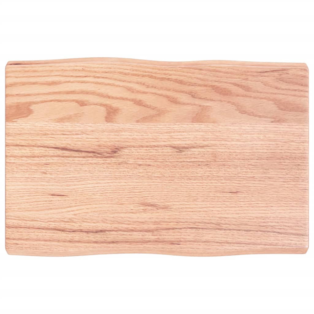 vidaXL Tablero mesa madera tratada borde natural marrón 60x40x(2-4) cm