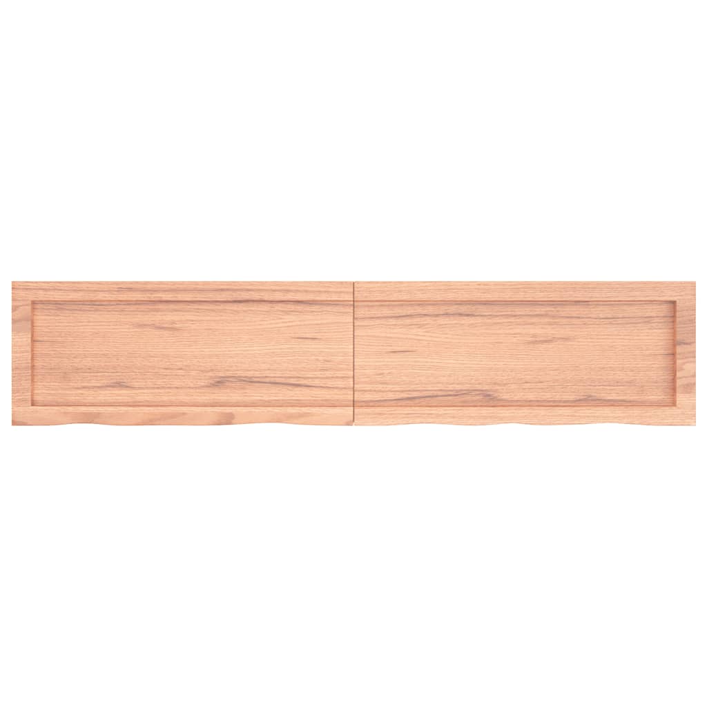vidaXL Estante pared madera roble tratada marrón claro 140x30x(2-4) cm