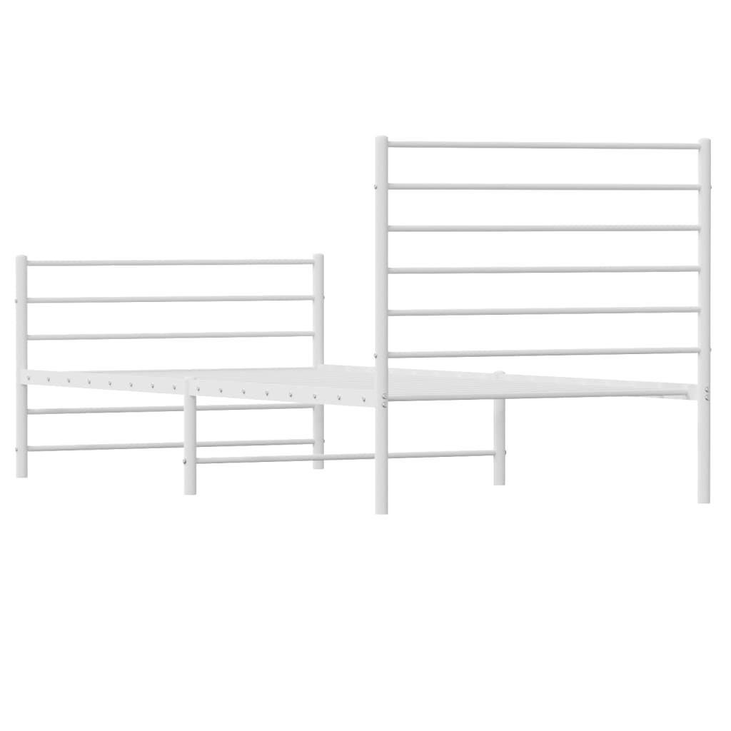 vidaXL Estructura cama sin colchón con estribo metal blanco 90x190 cm