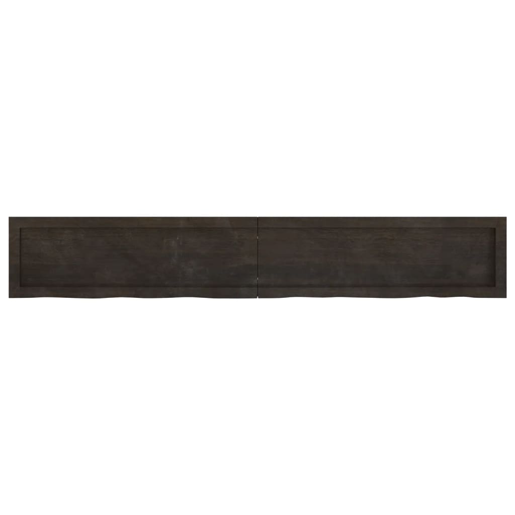 vidaXL Estante pared madera roble tratada marrón oscuro 180x30x(2-6)cm