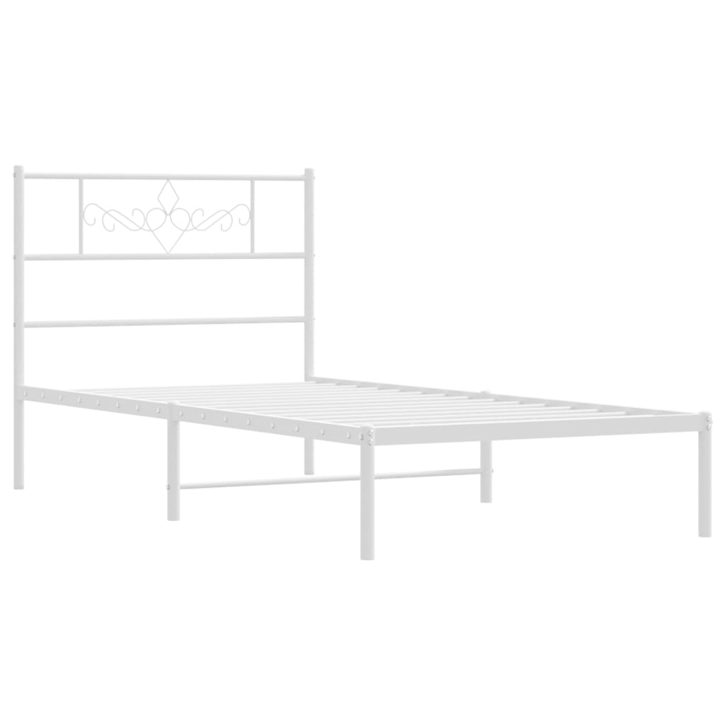 vidaXL Estructura cama sin colchón con cabecero metal blanco 100x200cm