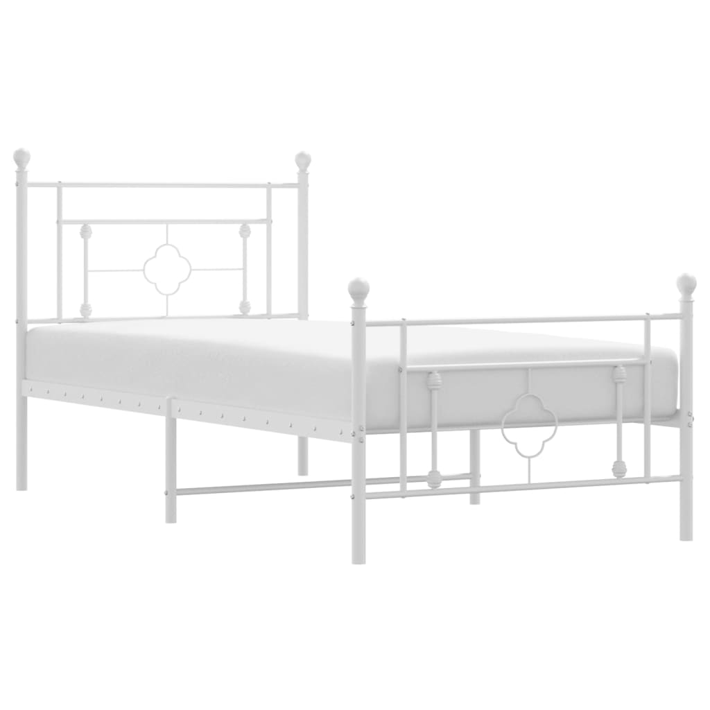 vidaXL Estructura cama sin colchón con estribo metal blanco 100x200 cm