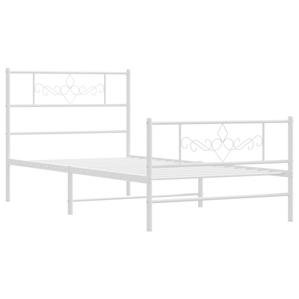 vidaXL Estructura cama sin colchón con estribo metal blanco 80x200 cm