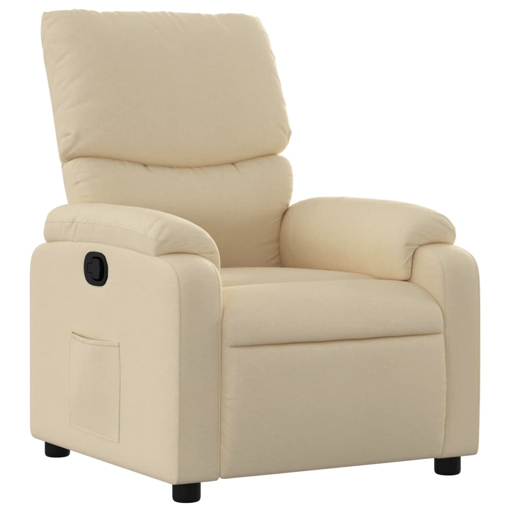 vidaXL Sillón reclinable de tela crema